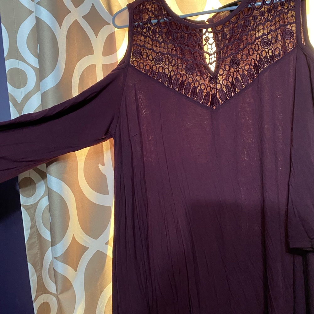 Lane Bryant Cold Shoulder Dress, Plum